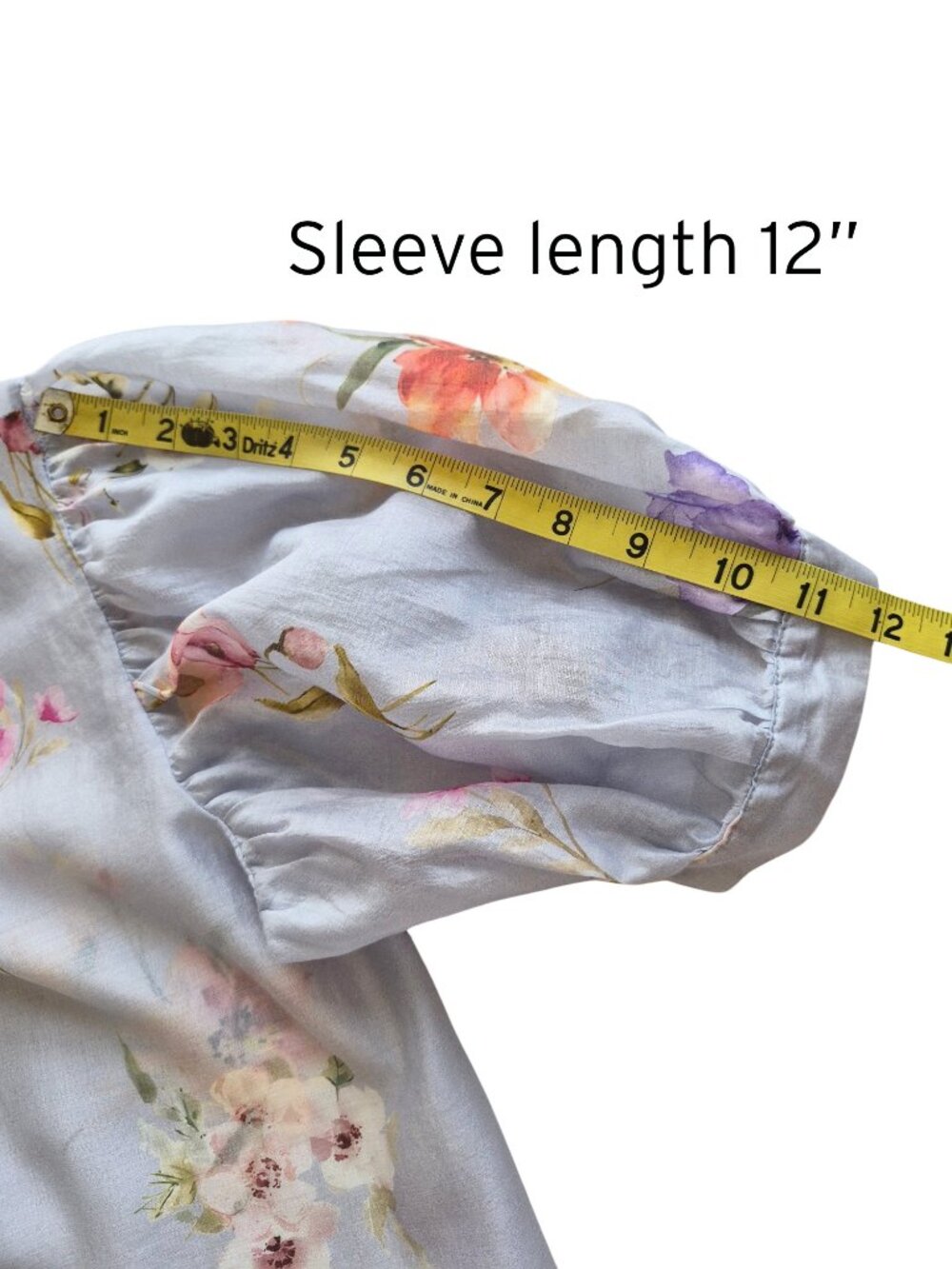 Lucky & Coco Lightweight Puff Sleeve Loose fit Floral Semi Sheer Blouse S - Picture 15 of 15